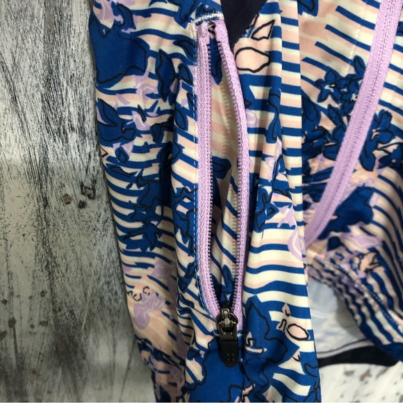 Sweaty Betty Cycling Short Sleeve Jersey Blue Floral Grid Print ~ Sizes: Various - Picture 12 of 15